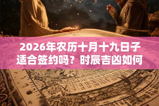 2026年农历十月十九日子适合签约吗？时辰吉凶如何？