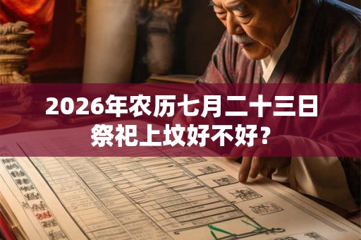 2026年农历七月二十三日祭祀上坟好不好？