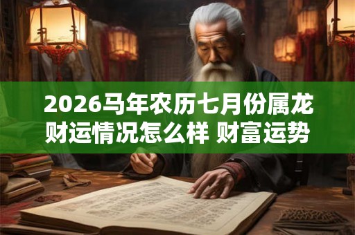2026马年农历七月份属龙财运情况怎么样 财富运势较为旺盛