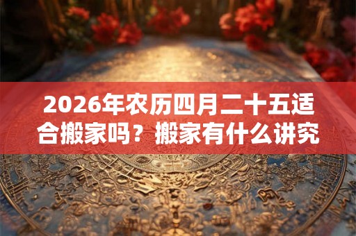 2026年农历四月二十五适合搬家吗?搬家有什么讲究忌讳? 2026年农历四月二十五适合搬家吗?搬家有什么讲究忌讳?