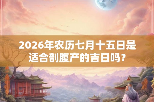 2026年农历七月十五日是适合剖腹产的吉日吗？