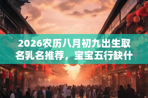 2026农历八月初九出生取名乳名推荐，宝宝五行缺什么？