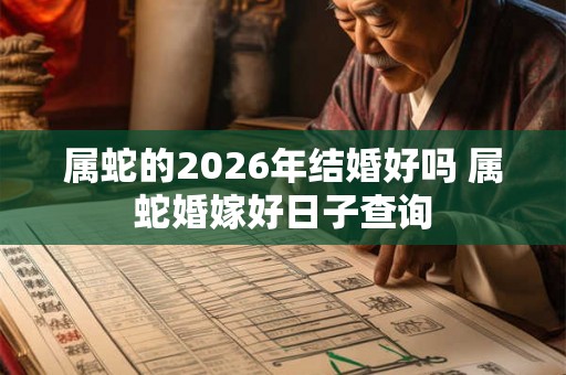 属蛇的2026年结婚好吗 属蛇婚嫁好日子查询