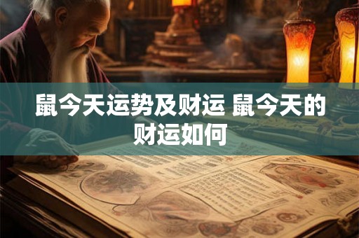 鼠今天运势及财运 鼠今天的财运如何
