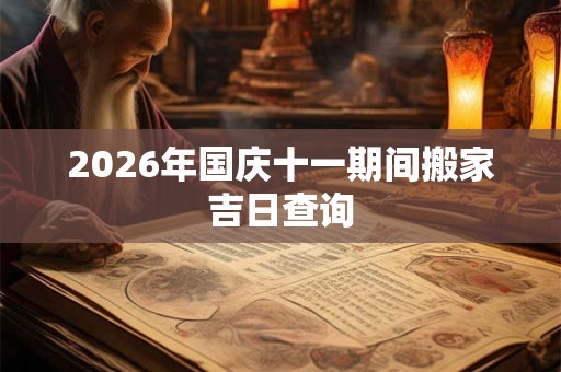 2026年国庆十一期间搬家吉日查询