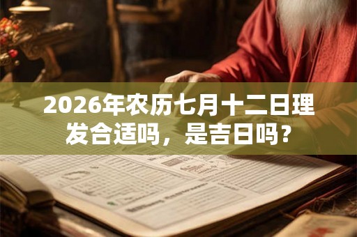 2026年农历七月十二日理发合适吗，是吉日吗？