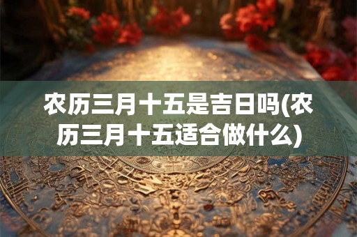 农历三月十五是吉日吗(农历三月十五适合做什么)