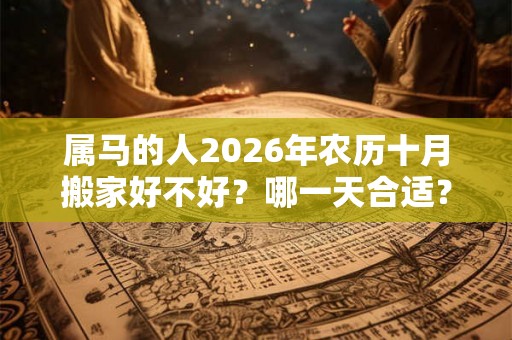 属马的人2026年农历十月搬家好不好？哪一天合适？