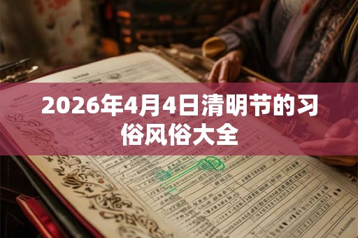 2026年4月4日清明节的习俗风俗大全 2026年4月4日清明节的习俗风俗大全