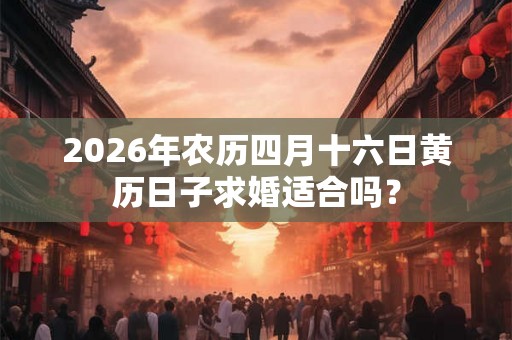 2026年农历四月十六日黄历日子求婚适合吗？