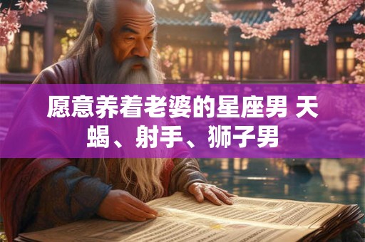 愿意养着老婆的星座男 天蝎、射手、狮子男