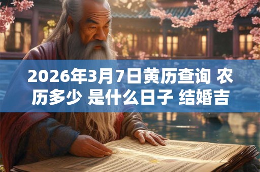 2026年3月7日黄历查询 农历多少 是什么日子 结婚吉时