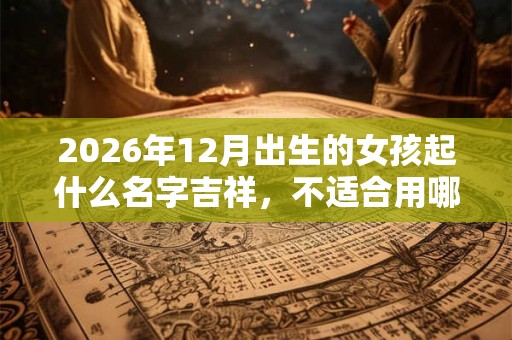 2026年12月出生的女孩起什么名字吉祥,不适合用哪些字 2026年12月出生的女孩起什么名字吉祥,不适合用哪些字