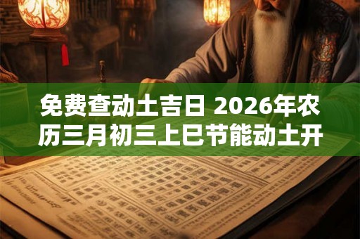 免费查动土吉日 2026年农历三月初三上巳节能动土开工吗 免费查动土吉日 2026年农历三月初三上巳节能动土开工吗