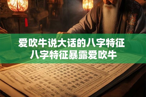 爱吹牛说大话的八字特征 八字特征暴露爱吹牛