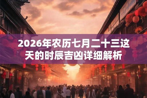 2026年农历七月二十三这天的时辰吉凶详细解析