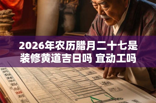 2026年农历腊月二十七是装修黄道吉日吗 宜动工吗