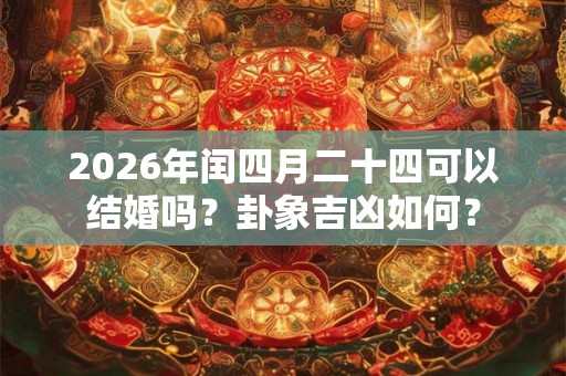 2026年闰四月二十四可以结婚吗？卦象吉凶如何？