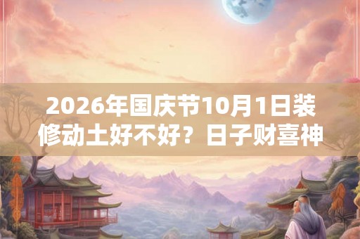 2026年国庆节10月1日装修动土好不好?日子财喜神在哪里? 2026年国庆节10月1日装修动土好不好?日子财喜神在哪里?