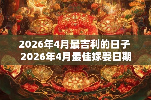 2026年4月最吉利的日子 2026年4月最佳嫁娶日期