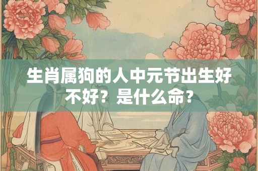 生肖属狗的人中元节出生好不好？是什么命？