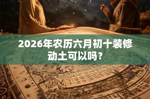 2026年农历六月初十装修动土可以吗？