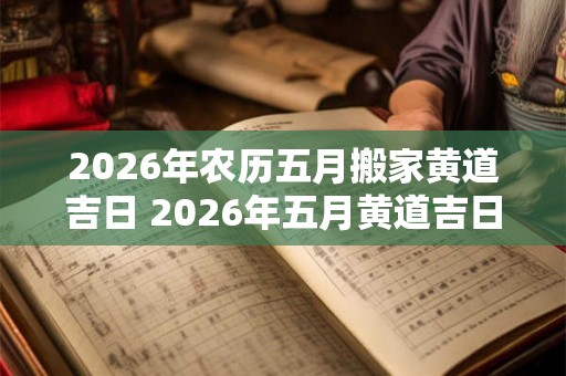 2026年农历五月搬家黄道吉日 2026年五月黄道吉日搬家