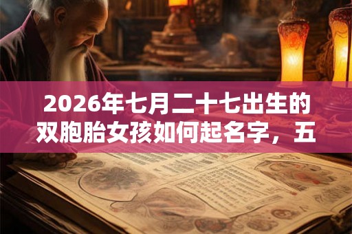 2026年七月二十七出生的双胞胎女孩如何起名字，五行属什么
