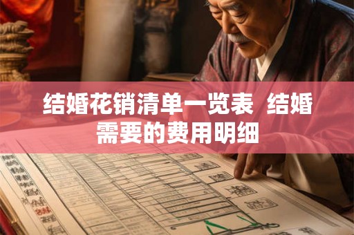 结婚花销清单一览表  结婚需要的费用明细