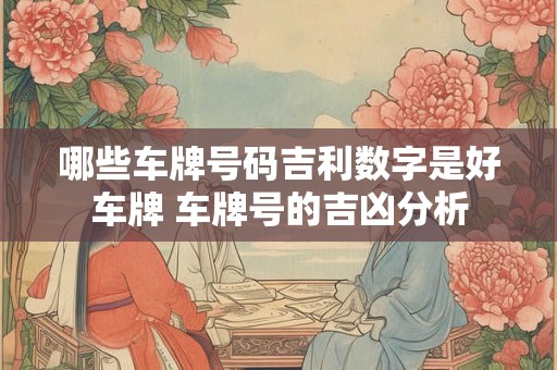 哪些车牌号码吉利数字是好车牌 车牌号的吉凶分析