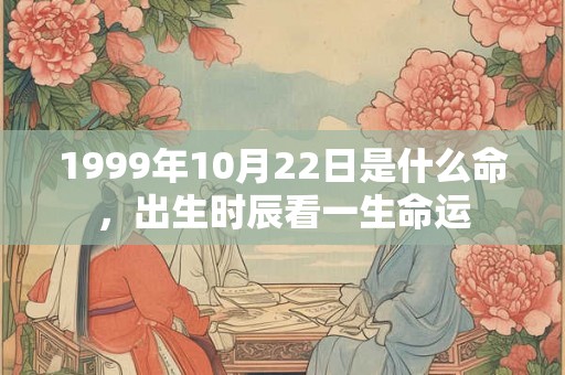 1999年10月22日是什么命，出生时辰看一生命运