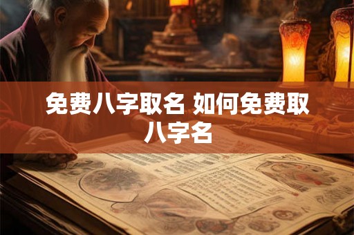 免费八字取名 如何免费取八字名