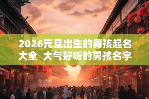 2026元旦出生的男孩起名大全  大气好听的男孩名字