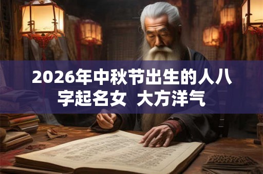 2026年中秋节出生的人八字起名女  大方洋气