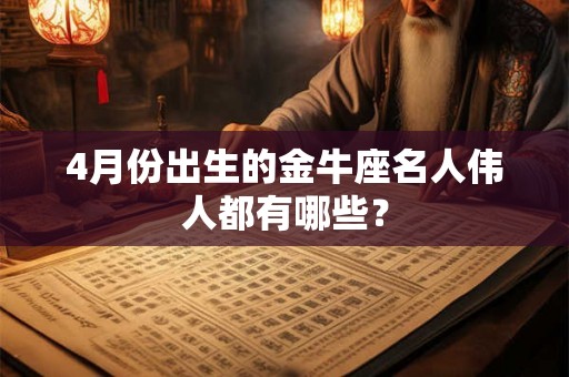 4月份出生的金牛座名人伟人都有哪些？