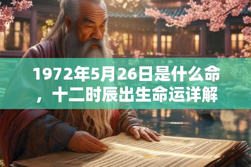 1972年5月26日是什么命，十二时辰出生命运详解
