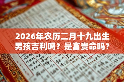 2026年农历二月十九出生男孩吉利吗?是富贵命吗? 2026年农历二月十九出生男孩吉利吗?是富贵命吗?