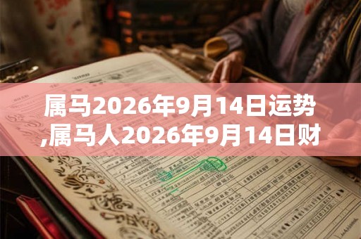 属马2026年9月14日运势,属马人2026年9月14日财运,生肖马2026年9月14日运势