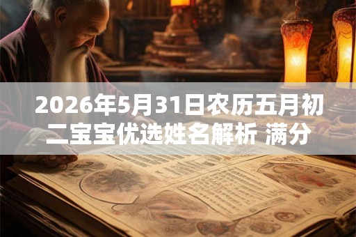2026年5月31日农历五月初二宝宝优选姓名解析 满分婴儿名字鉴赏