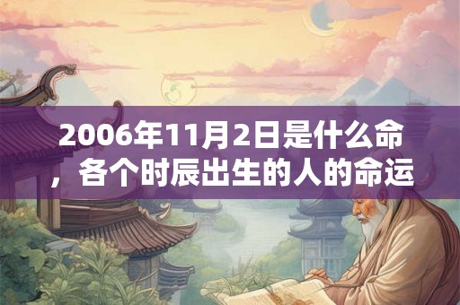 2006年11月2日是什么命，各个时辰出生的人的命运