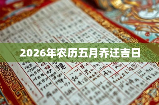 2026年农历五月乔迁吉日