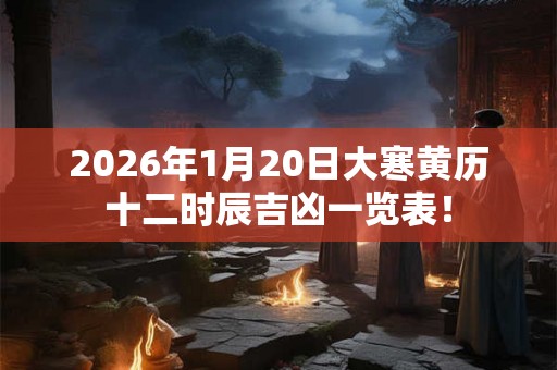 2026年1月20日大寒黄历十二时辰吉凶一览表！
