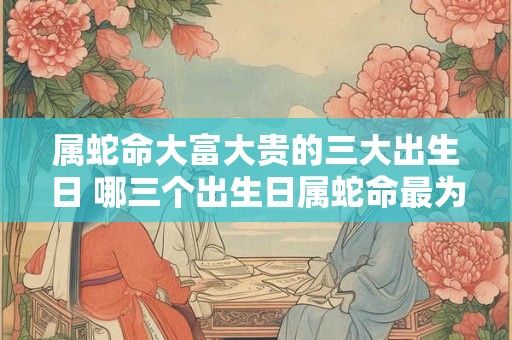 属蛇命大富大贵的三大出生日 哪三个出生日属蛇命最为有钱有名