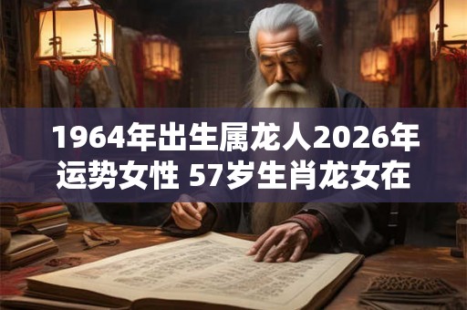 1964年出生属龙人2026年运势女性 57岁生肖龙女在2026年运气如何