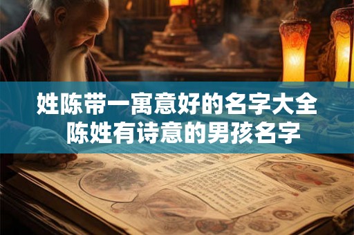 姓陈带一寓意好的名字大全 陈姓有诗意的男孩名字 姓陈带一寓意好的名字大全 陈姓有诗意的男孩名字