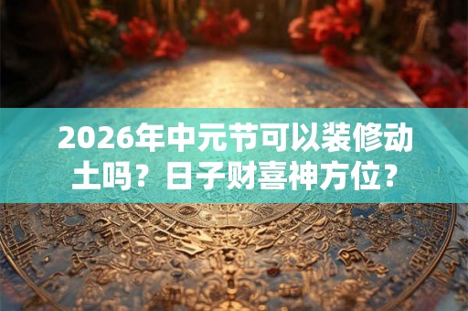 2026年中元节可以装修动土吗？日子财喜神方位？