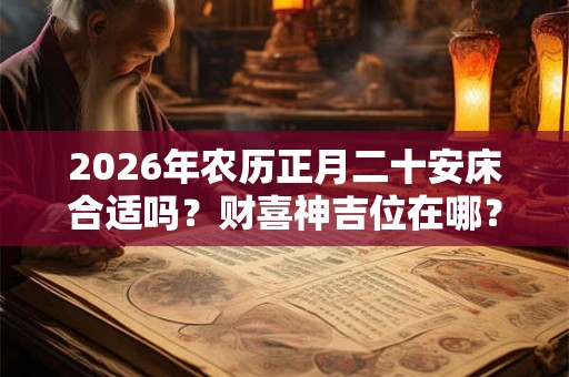 2026年农历正月二十安床合适吗？财喜神吉位在哪？
