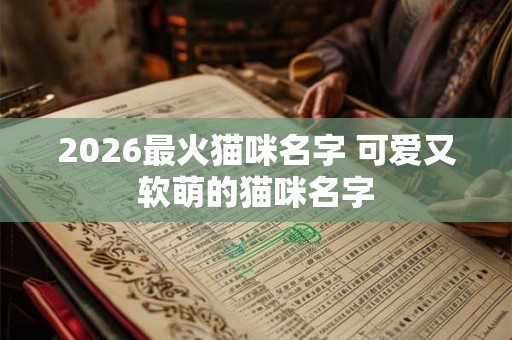 2026最火猫咪名字 可爱又软萌的猫咪名字