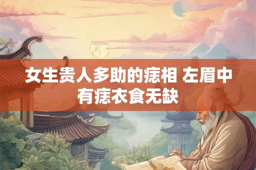 女生贵人多助的痣相 左眉中有痣衣食无缺