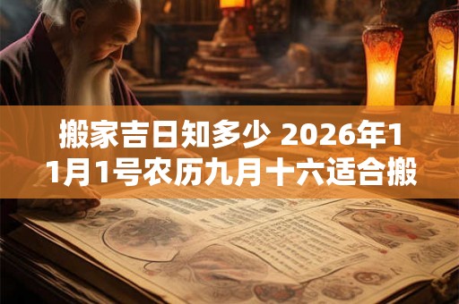 搬家吉日知多少 2026年11月1号农历九月十六适合搬家吗